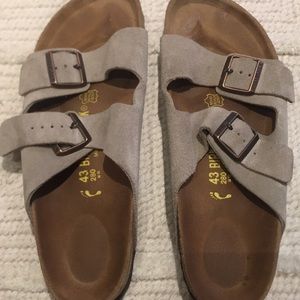 Grey suede Birkenstocks
